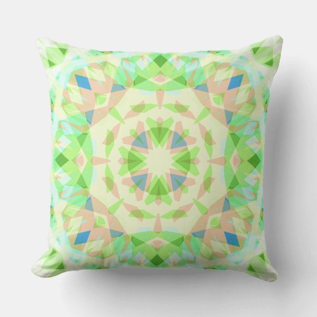 Soft Baby Green Blue Magic Star Summer Nursery Cushion (Front)