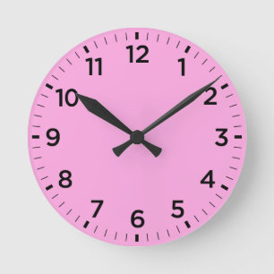 Soft Baby Pink Gloss Minimalist Wall Clock