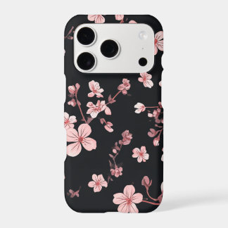 Soft Baby Pink Mini Sakura Pattern on Black - Deli