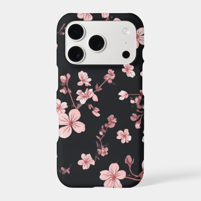 Soft Baby Pink Mini Sakura Pattern on Black - Deli (Back)