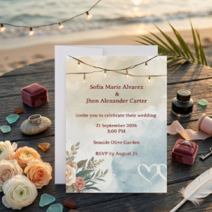 Soft Beach Elegance Modern Aesthetic Invitation