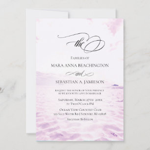 ** Soft Beach Sea Sand Sky Photo  .  Wedding Invitation