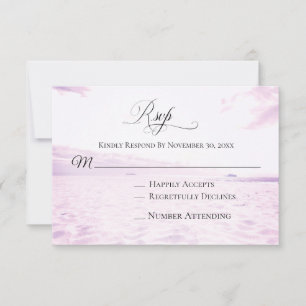 *~* Soft Beach Sea Sand Sky Photo   Wedding RSVP Card