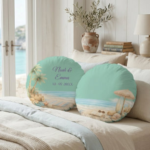 Soft Beach Tone Custom Beech Soft Elegant Dreamy  Round Cushion