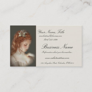 Soft Beautiful Redheaded Woman Business Cards