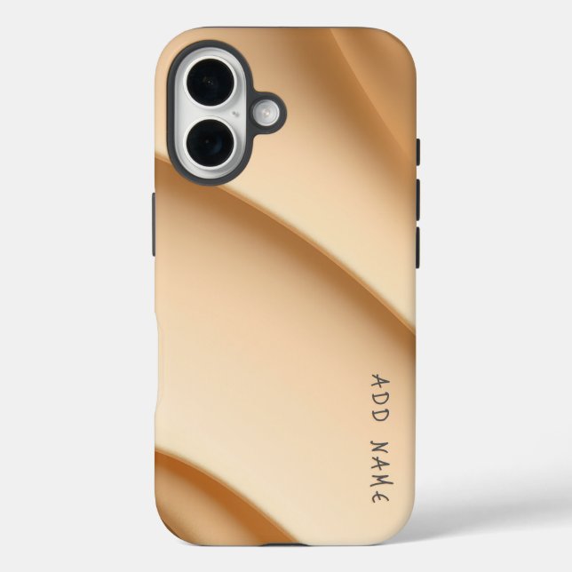Soft Beige Abstract Waves Case-Mate iPhone Case (Back)