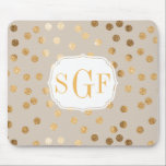 Soft Beige and Gold Glitter City Dots Mouse Mat<br><div class="desc">Modern and on-trend dots of faux gold glitter.</div>