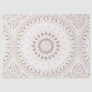 Soft Beige and White Mandala Medallion Tissue Paper
