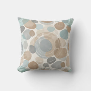Soft Beige Blue Grey Minimalist Overlapping Cushion