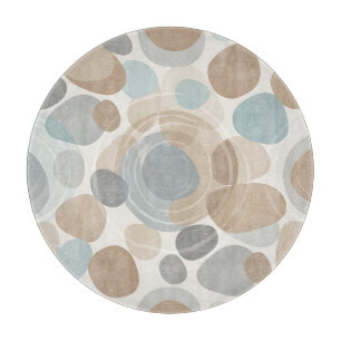 Soft Beige Blue Grey Minimalist Overlapping Cutting Board