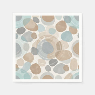 Soft Beige Blue Grey Minimalist Overlapping Napkin