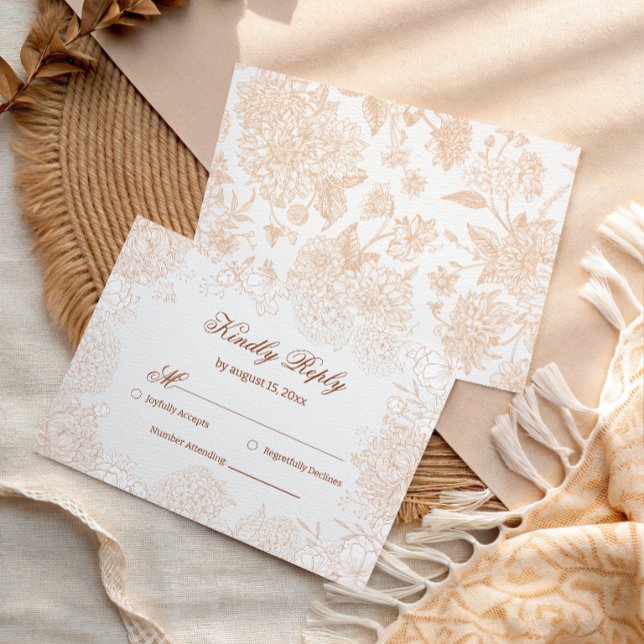 Soft Beige Botanical RSVP Response Card Elegant (Creator Uploaded)