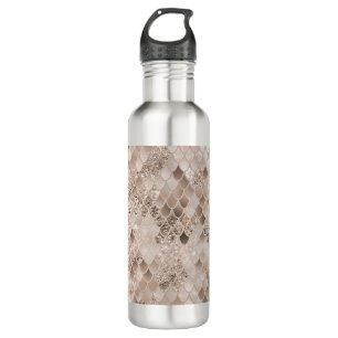 Soft Beige Brown Mermaid Scales Glam 1 710 Ml Water Bottle
