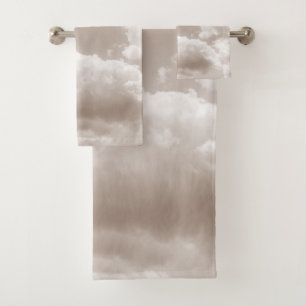 Soft Beige Clouds 5 #clouds #art  Bath Towel Set