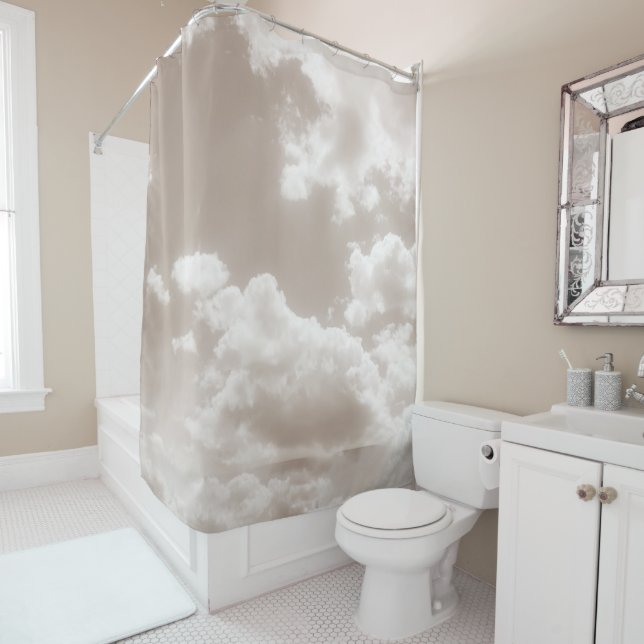 Soft Beige Clouds 5 #clouds #art  Shower Curtain (In Situ)