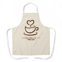 Soft Beige Coffee Apron – Good Morning Heart Desig