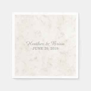 Soft Beige Elegant Marble Wedding Napkin