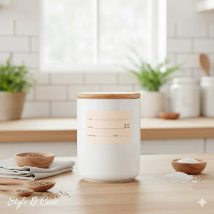 Soft Beige Food Labels for Home and Kitchen