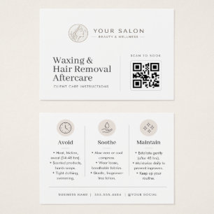 Soft Beige Minimal Waxing Aftercare QR Template