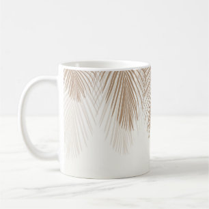 Soft Beige Palm Leaves Finesse 1 #tropical #art Coffee Mug