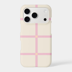 Soft Beige & Pink Grid Pattern