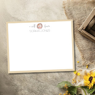 Soft Beige Simple Hedgehog Stationery Note Card