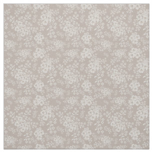 Soft Beige Wildflower Blooms Fabric