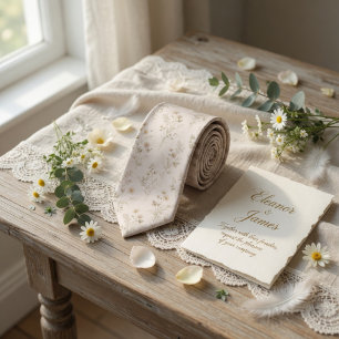 Soft Beige Wildflower  Tie