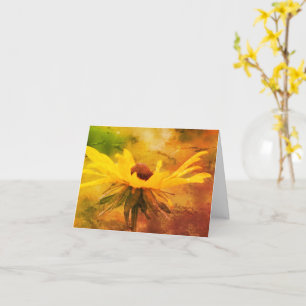 Soft Black Eyed Susan Floral Art Note  Card