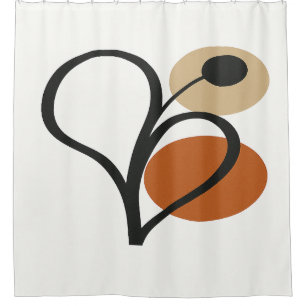 Soft Bloom Contemporary Botanical Shower Curtain