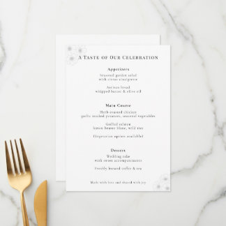 Soft Bloom Elegance Wedding Menu
