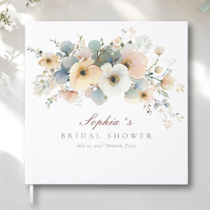 Soft Bloom Elegant Bridal Shower Guest Book