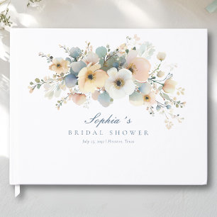 Soft Bloom Elegant Bridal Shower Guest Book