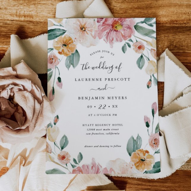 Soft Bloom Floral Invitation Wedding Announcement (Creator Uploaded)