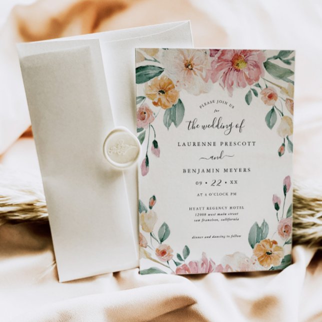 Soft Bloom Floral Summer Wedding Invitation Card  (Creator Uploaded)