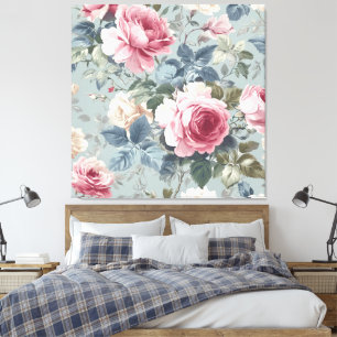 Soft Bloom Open Roses Watercolor Canvas Print