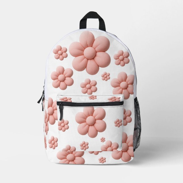Soft Blossom A Gentle Touch of Nature Printed Backpack (Front)