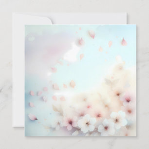 Soft Blossom Background Watercolor Floral Petals Invitation