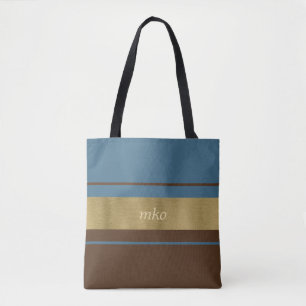 Soft Blue and Brown Tote Bag