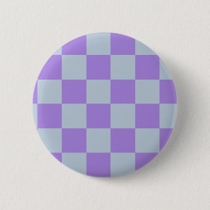 Soft Blue and Lavender Chequered 6 Cm Round Badge