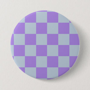 Soft Blue and Lavender Chequered 7.5 Cm Round Badge