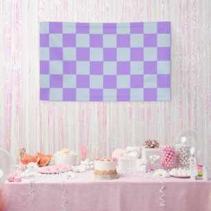 Soft Blue and Lavender Chequered Banner