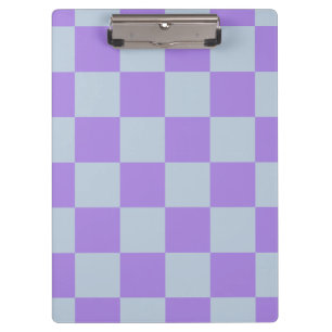 Soft Blue and Lavender Chequered Clipboard