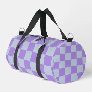 Soft Blue and Lavender Chequered Duffle Bag