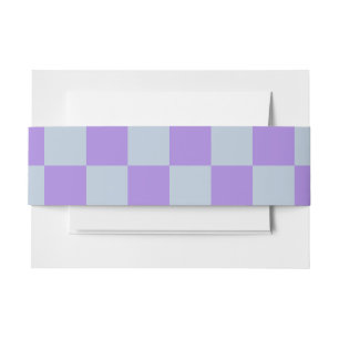 Soft Blue and Lavender Chequered Invitation Belly Band