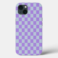 Soft Blue and Lavender Chequered