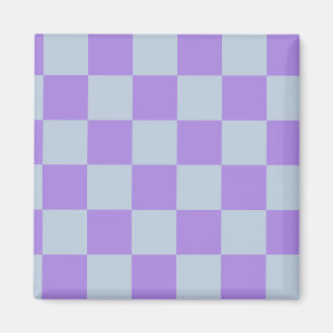 Soft Blue and Lavender Chequered Magnet