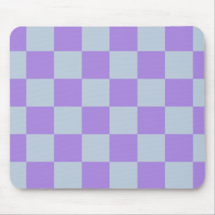Soft Blue and Lavender Chequered Mouse Mat