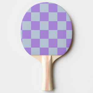 Soft Blue and Lavender Chequered Ping Pong Paddle