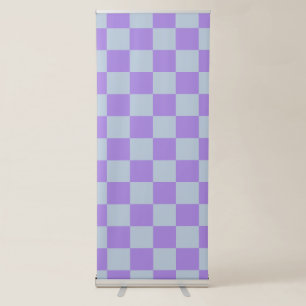 Soft Blue and Lavender Chequered Retractable Banner